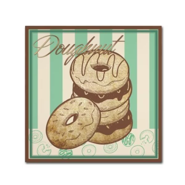 Masters Fine Art 'Doughnut Teal' Canvas Art, 35x35, Trademark Fine Art, Mfr#: MA00891-C3535GG